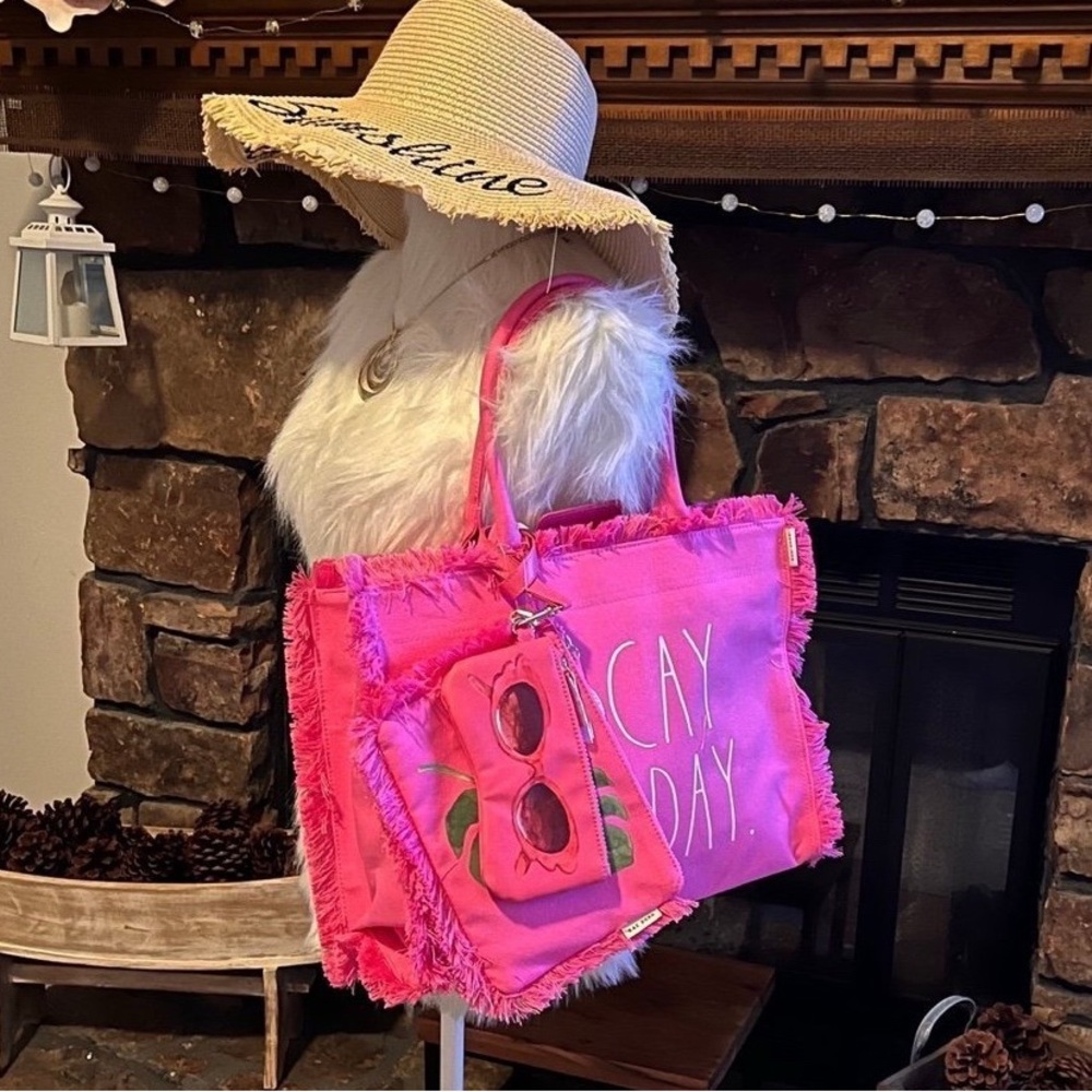 Rae Dunn Pink Tote Bag “Vacay All Day”